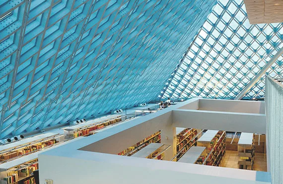 Interior of a modern library